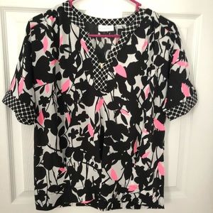 Black white pink NY&Co blouse